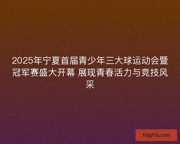 2025年宁夏首届青少年三大球运动会暨冠军赛盛大开幕 展现青春活力与竞技风采